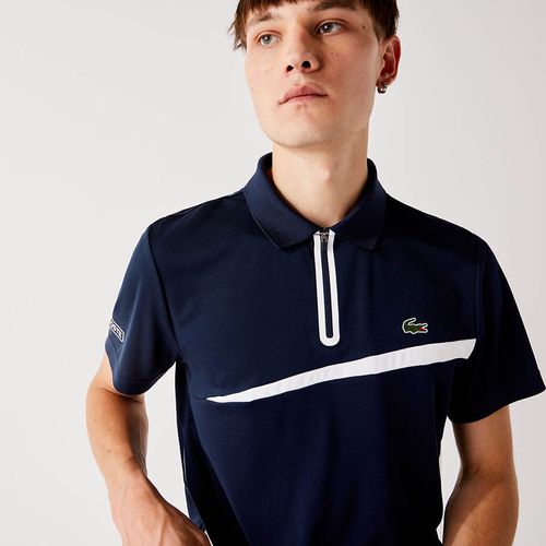 Áo Polo Lacoste Sport Paneled Breathable Piqué Tennis Polo Shirt Màu Xanh Navy Size M-7