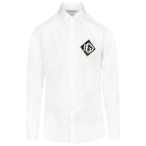 Áo Sơ Mi Dolce & Gabbana Diamond DG Logo Shirt G5EJ0Z GEL32 W0800 Màu Trắng