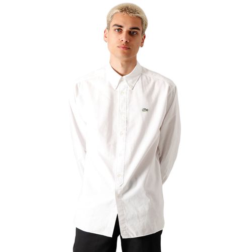 Áo Sơ Mi Lacoste Men's Long Sleeve Woven Shirt 02 White Flour CH3942 10 NJU Màu Trắng Size 40-1