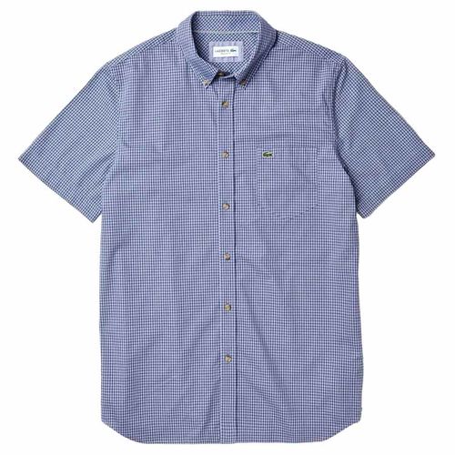 Áo Sơ Mi Lacoste Men's Regular Fit Gingham Cotton Shirt CH0004 00 P77 Màu Xanh Kẻ Size 39