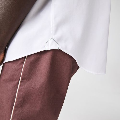 Áo Sơ Mi Nam Lacoste Men's Regular Fit Textured Cotton Poplin Shirt CH2741001 Màu Trắng Size 40-6