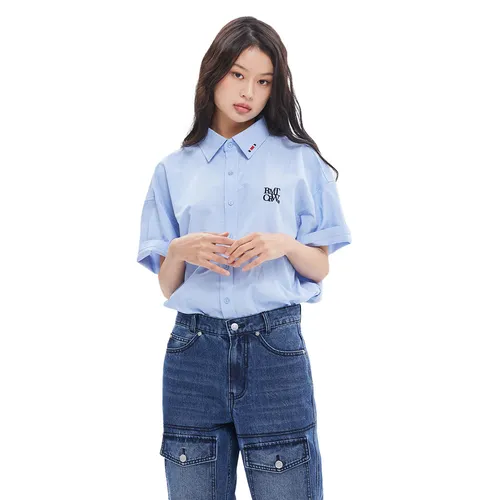 Áo Sơ Mi Romantic Crown Recent Logo Oxford Shirt Sky Blue Màu Xanh Blue Size L