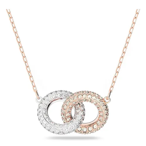 Dây Chuyền Swarovski Stone Necklace Circle, White, Rose Gold-Tone Plated 5414999 Màu Vàng Hồng
