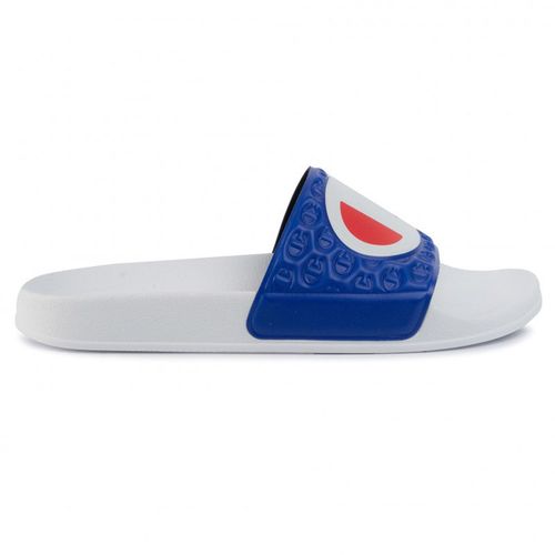 Dép Champion White & Navy Slide Sandals Màu Trắng Xanh-4