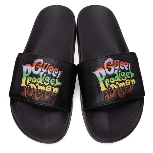 Dép Gucci Black 'Prodige d'Amour' Sandals Màu Đen