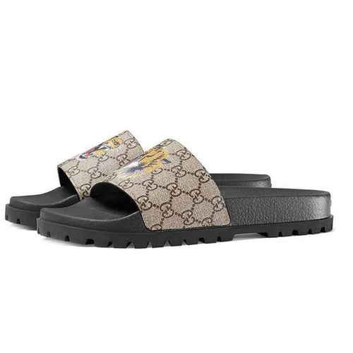Dép Gucci GG Supreme Tiger Slide Sandal Size 40