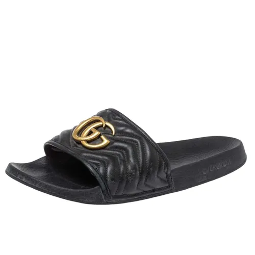 Dép Gucci Marmont Slides In Màu Đen