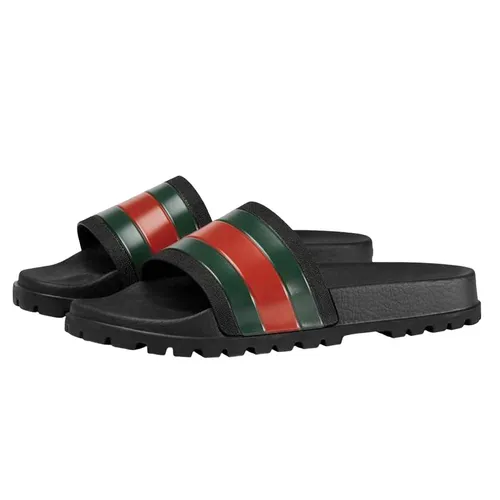 Dép Gucci Web Slide Sandal Màu Đen Size 42.5