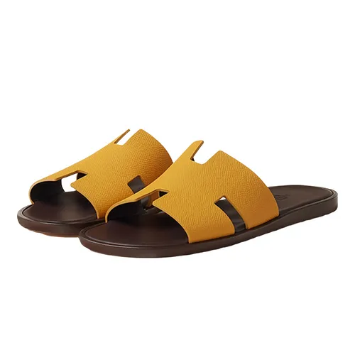 Dép Hermès Izmir Sandal Màu Vàng Lót Nâu Size 39.5