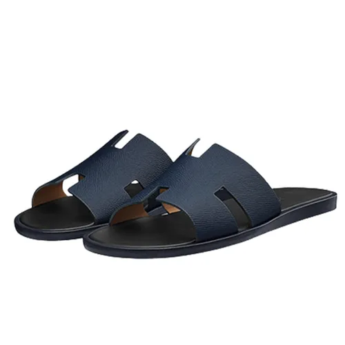 Dép Hermès Izmir Sandal Màu Xanh Navy Lót Đen Size 39