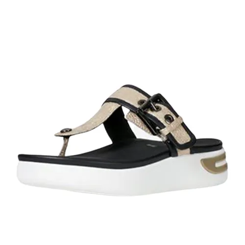 Dép Kẹp Đế Xuồng Geox Ottaya Sand B D92CMB Quai Màu Vàng Kim Size 35