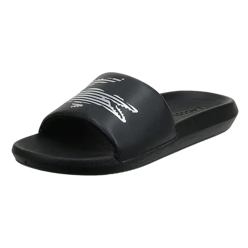 Dép Lacoste Croco Slide 0321 CMA Black/Silver Màu Đen Size 40.5