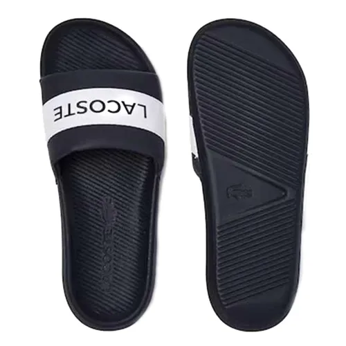 Dép Lacoste Men's Croco Slides Textile Logo Màu Xanh Navy Size 38