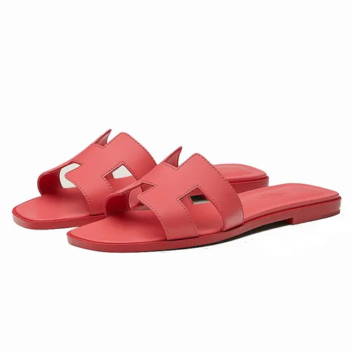 Dép Nữ Hermès Oran Rouge Corazon Màu Hồng Cam Size 36