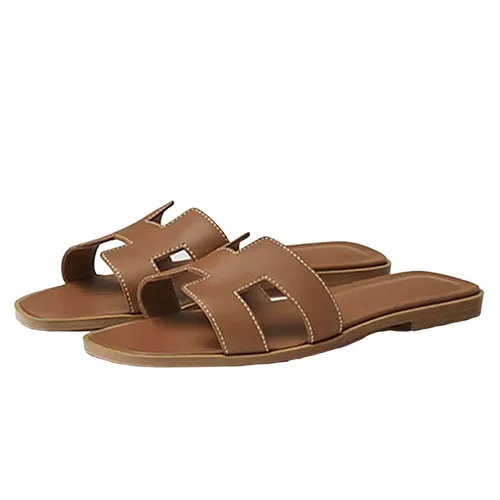 Dép Nữ Hermès Oran Sandals Màu Nâu Size 36