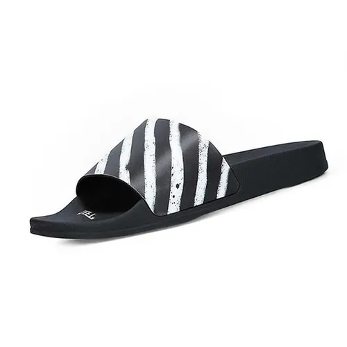 Dép Quai Ngang Off-White Zebra-Print Rubber Sliders Màu Đen Size 40