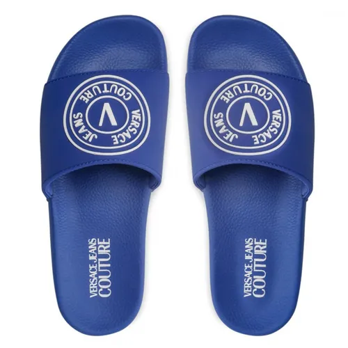 Dép Versace Jeans Couture Logo Print Sliders 72YA3SQ3 ZS192  255 Màu Xanh Dương Size 42