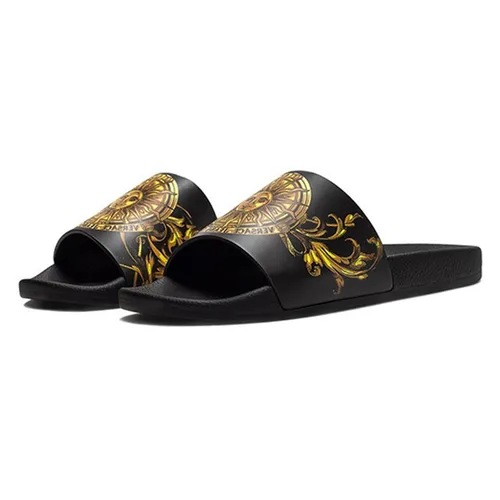 Dép Versace Jeans Couture Sun Black 72YA3SQ4 ZS203 G89 Màu Vàng Đen Size 41