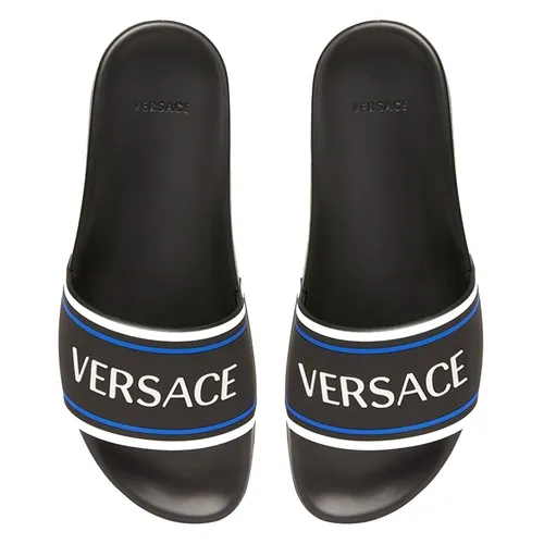 Dép Versace - Dép Versace Olympus Slides Logo Pool Màu Đen - Vua Hàng Hiệu