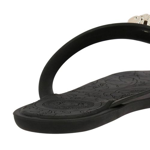 Dép Xỏ Ngón Versace Flat Sandals Black Women DSR257CS Màu Đen-4