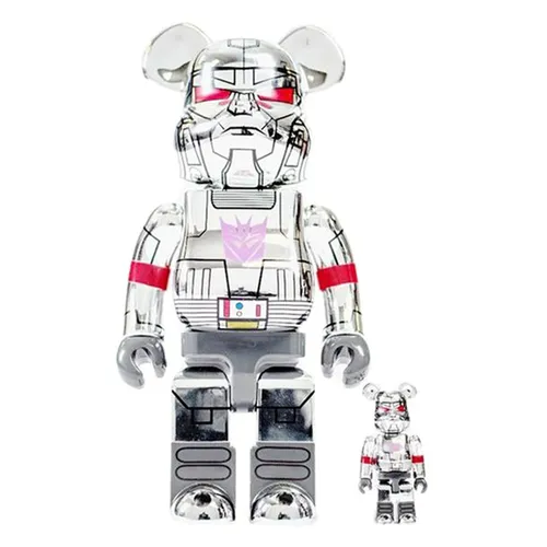Đồ Chơi Mô Hình Bearbrick Bait X Medicom Transformer Megatron Silver Màu Bạc Đen Size 100% + 400% - Đồ chơi mô hình - Vua Hàng Hiệu