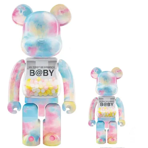 Đồ Chơi Mô Hình Bearbrick Macau 2021 My First B@By Màu Hồng Xanh Size 100% + 400% - Đồ chơi mô hình - Vua Hàng Hiệu