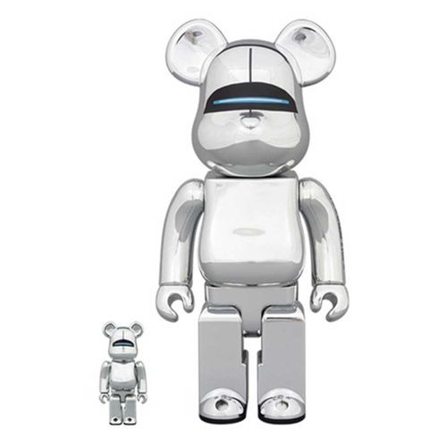 Đồ Chơi Mô Hình Bearbrick Sorayama Sexy Robot Silver Màu Trắng Bạc Size 100% + 400%