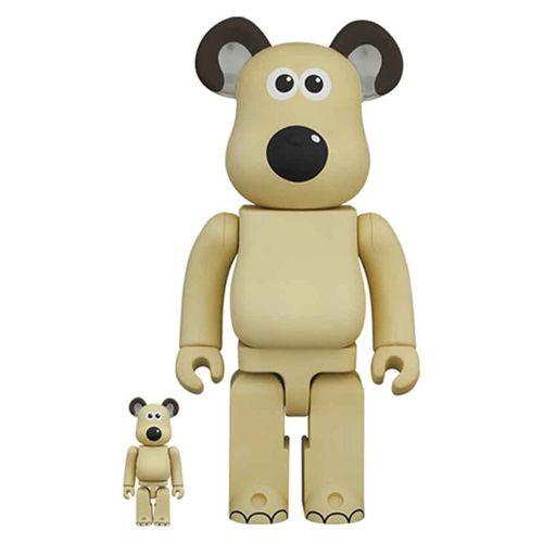 Đồ Chơi Mô Hình Bearbrick Wallace & Gromit "Gromit" Màu Vàng Nhạt Size 100% + 400%