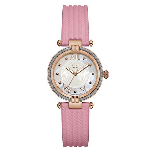 Đồng Hồ Nữ Guess Cable Chic Quartz Mother of Pearl Dial Ladies Watch Y18011L1 Màu Hồng
