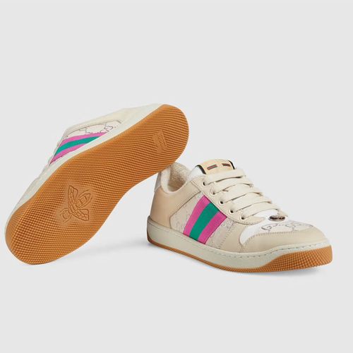 Giày Thể Thao Gucci Screener Leather Sneakers Phối Màu Size 36-7