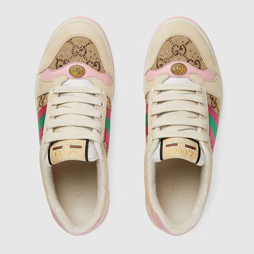 Giày Thể Thao Gucci Women's Screener Sneaker  With Crystals Phối Màu Size 35.5-3