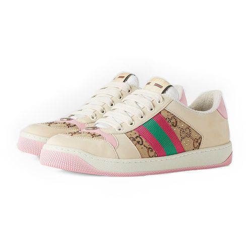 Giày Thể Thao Gucci Women's Screener Sneaker  With Crystals Phối Màu Size 35.5