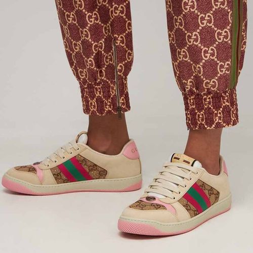 Giày Thể Thao Gucci Women's Screener Sneaker  With Crystals Phối Màu Size 35.5-5