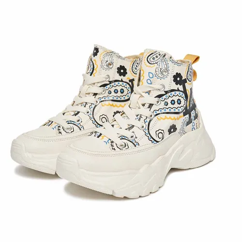 Giày Thể Thao MLB Chunky High Light Paisley Los Angeles Dodgers 3ASHULP2N-07IVS Màu Trắng Size 250