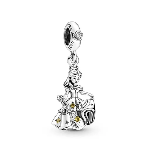 Hạt Vòng Charm Pandora Disney Beauty And The Beast Dancing Belle Dangle 790014C01 Màu Bạc