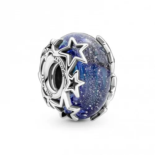 Hạt Vòng Charm Pandora Galaxy Blue & Star Murano 790015C00 Màu Bạc Xanh - Trang sức - Vua Hàng Hiệu