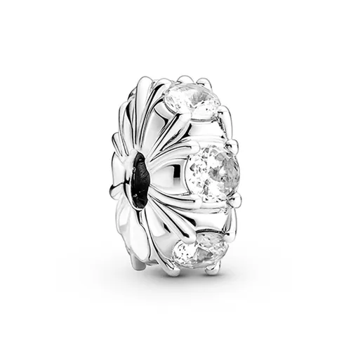 Hạt Vòng Charm Pandora Long Pronged Sparkling Clip 790046C01 Màu Bạc