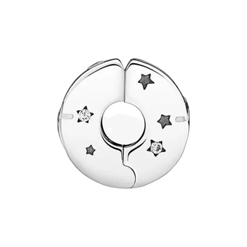 Hạt Vòng Charm Pandora Stars & Galaxy Clip 790010C01 Màu Bạc