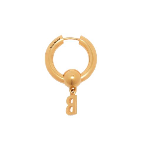 Khuyên Tai Balenciaga Force B Earring In Gold-Toned Sterling Silver Màu Vàng Gold-2