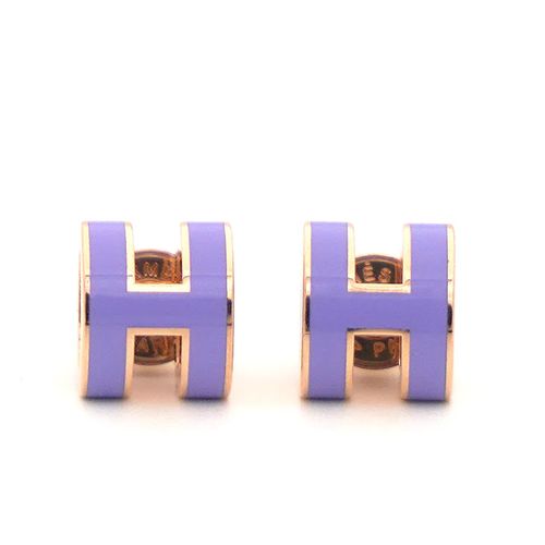Khuyên Tai Hermès Mini Pop H Earrings Màu Tím
