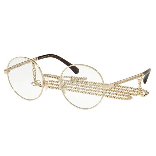 Kính Mắt Cận Chanel Eyeglasses Round CH2186 C395 Màu Vàng Nâu