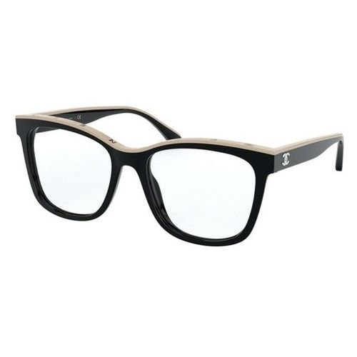 Kính Mắt Cận Chanel Eyeglasses Square CH3392 C534 Màu Đen Be