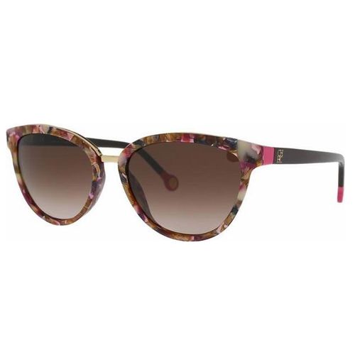 Kính Mát Carolina Herrera Borwn Cat Eye Ladies Sunglasses SHE688 01GT 54 Màu Đỏ Nâu