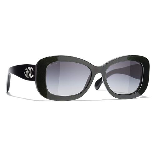 Kính Mát Chanel Sunglasses Rectangle CH5468B 1707S6 Màu Xanh Xám-1