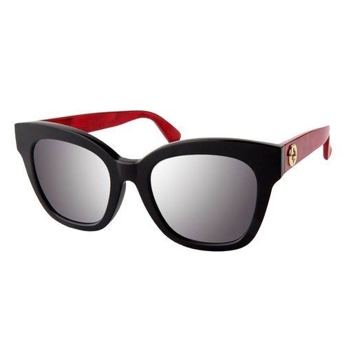 Kính Mát Gucci Silver Mirror Ladies Sunglasses GG0029SA 008 52 Màu Đen Đỏ