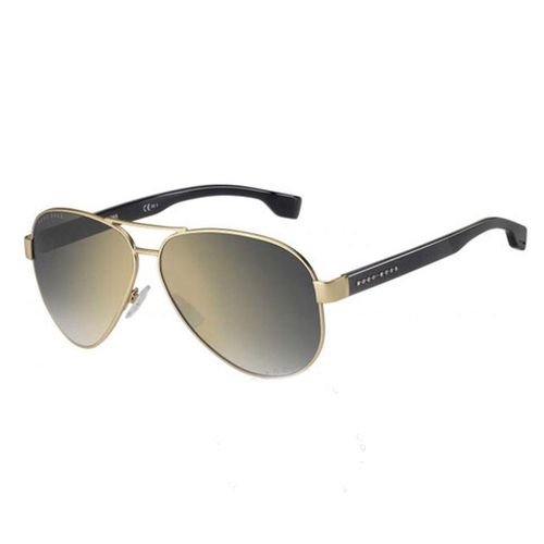 Kính Mát Hugo Boss Grey Shaded Gold Mirror Aviator Men's Sunglasses BOSS 1241/S 0AOZ/FQ 63 Màu Vàng Gold-1