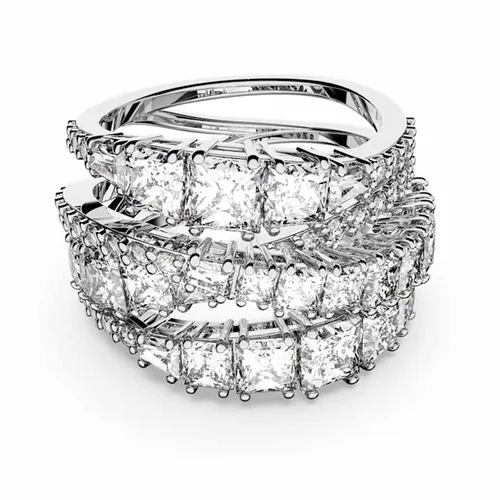 Nhẫn Swarovski Twist Wrap Ring White, Rhodium Plated 5584650 Màu Bạc Size 58