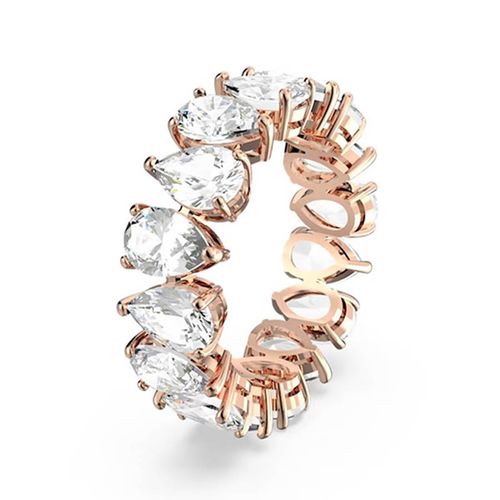 Nhẫn Swarovski Vittore Ring Pear Cut, White, Rose Gold-Tone Plated 5586164 Màu Vàng Hồng Size 58-3