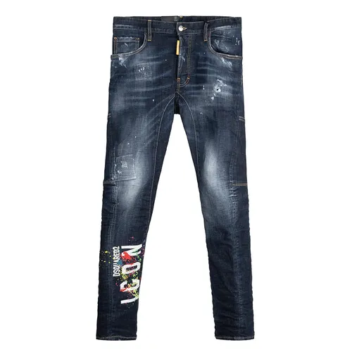 Thời trang Nam Xanh Đen Quần jeans - Quần Jeans Dsquared2 Tidy Biker S79LA0052 S30342 470N Màu Xanh Đen Size 44 - Vua Hàng Hiệu