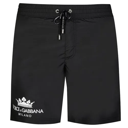 Quần Short Nam Dolce & Gabbana D&G Crown Motif Swim Shorts M4A24T FUSFW N0000 Màu Đen